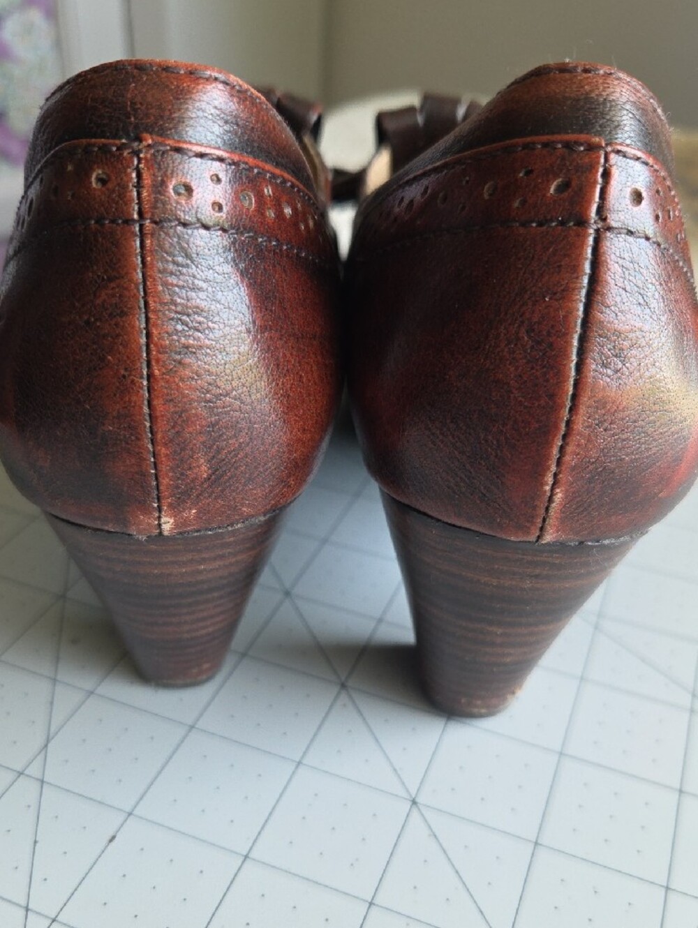 Frye Womens Leather Tassel Heeled Plateform - Brown - Picture 5 of 15